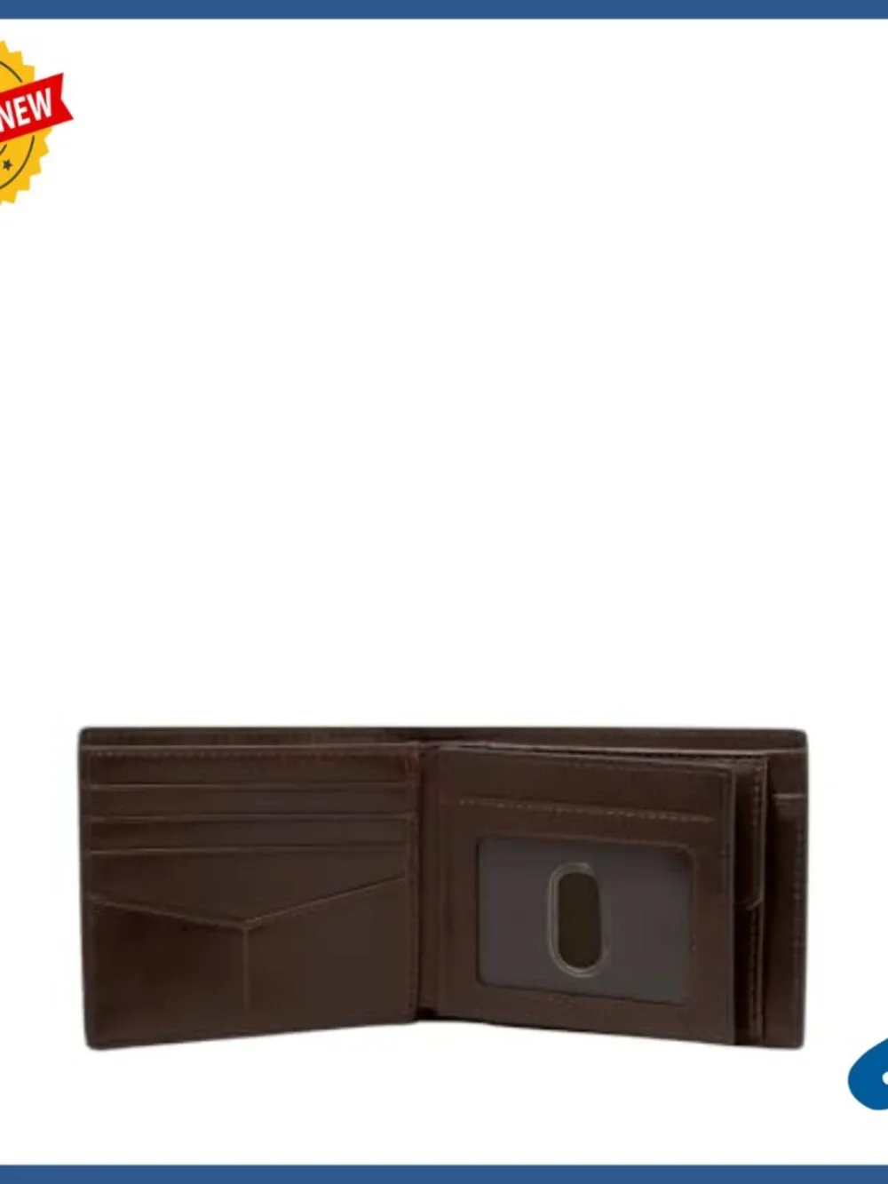 Men's Leather Bifold Wallet with RFID Blocking and Coin Pocket